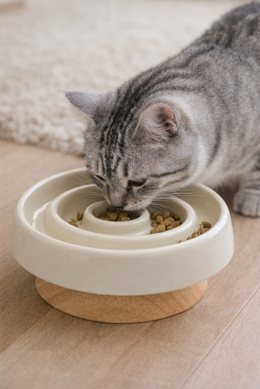 Anti-Gulping Ceramic Slow Feeder Bowl
